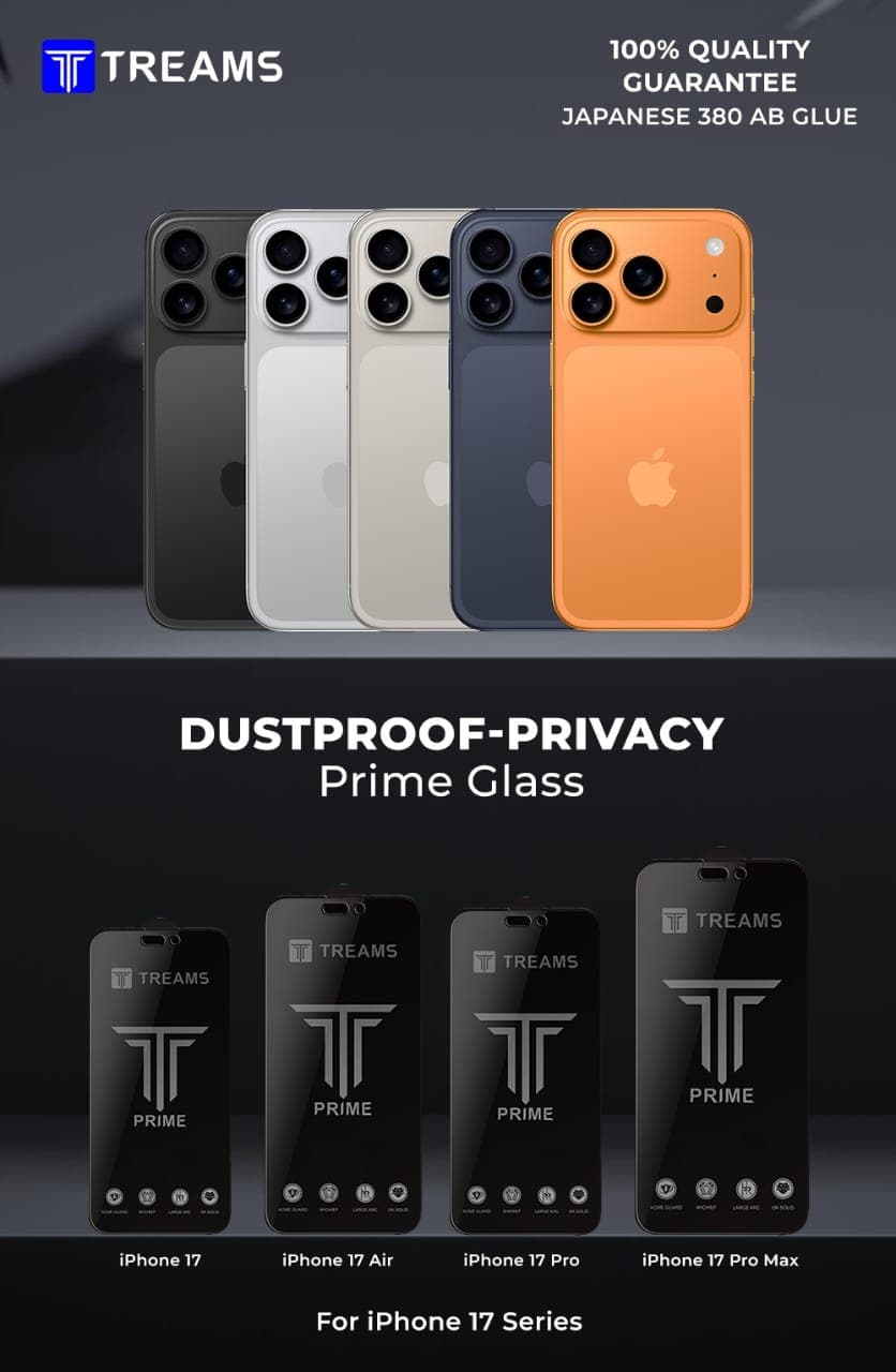 TREAMS Dustproof-Privacy Prime Glass Screen Protector for iPhone – 100% Quality Guaranteed — Model: IP 11