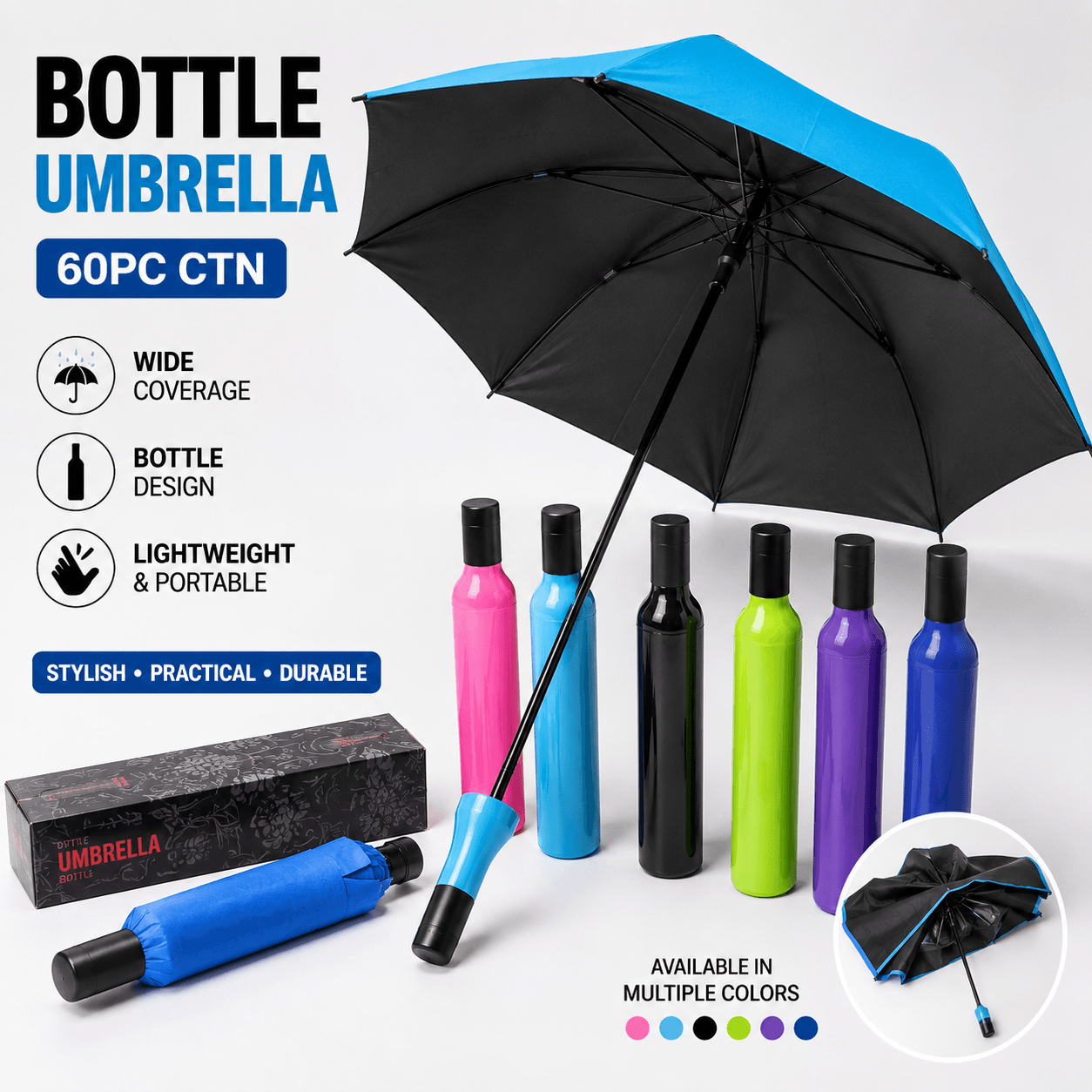 The Bottle Umbrella: Stylish, Compact Travel Umbrella