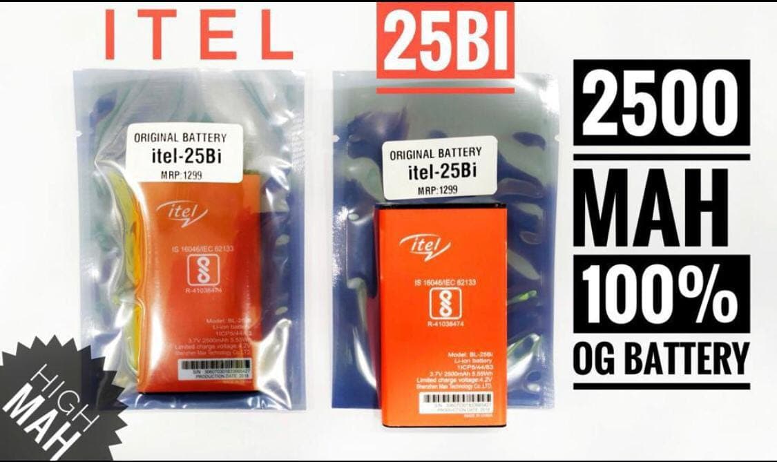 iTel BL-25BI Original 2500mAh Li-ion Battery – 100% OG Battery, High mAh