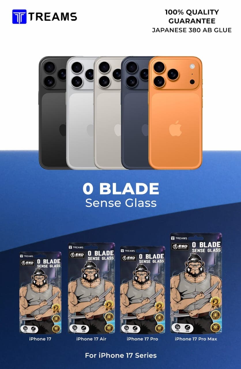 TREAMS O Blade Sense Glass Screen Protector for iPhone – 100% Quality Guaranteed — Model: IP 11