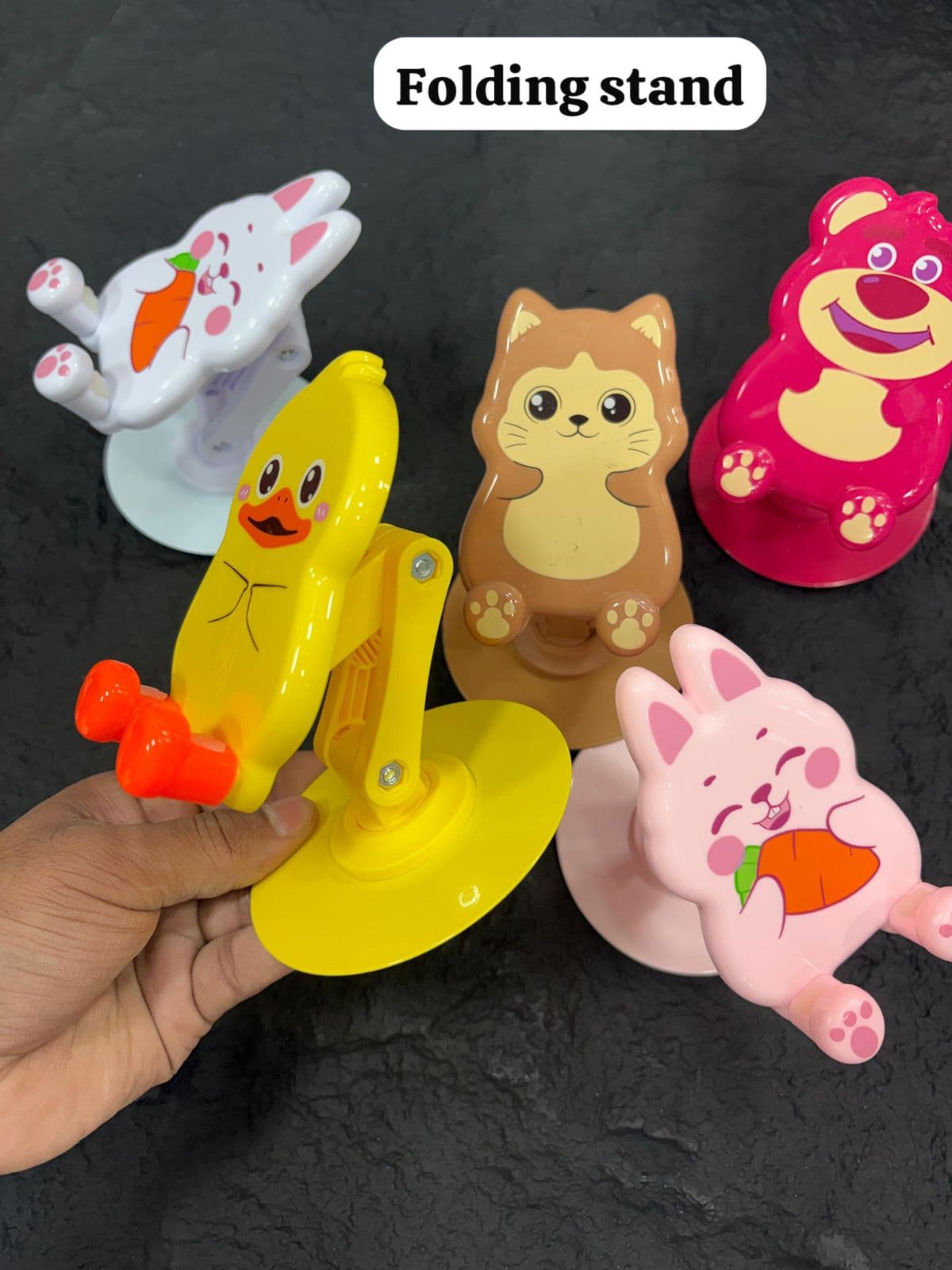 Cute Cartoon Animal Folding Universal Desktop Phone Stand – Adjustable Mobile Holder