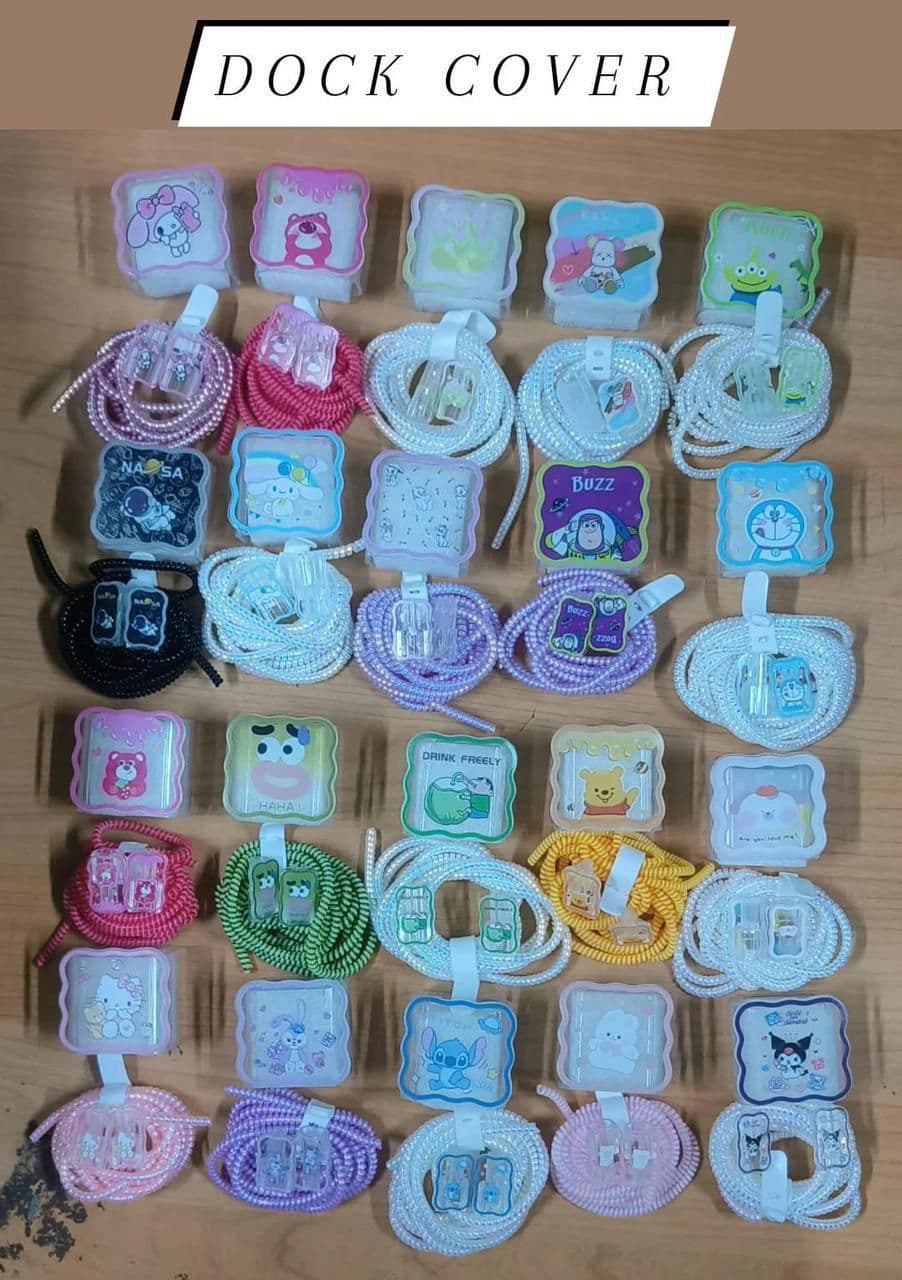 IP 20W Adapter Cartoon Print Transparent 4in1 Cover