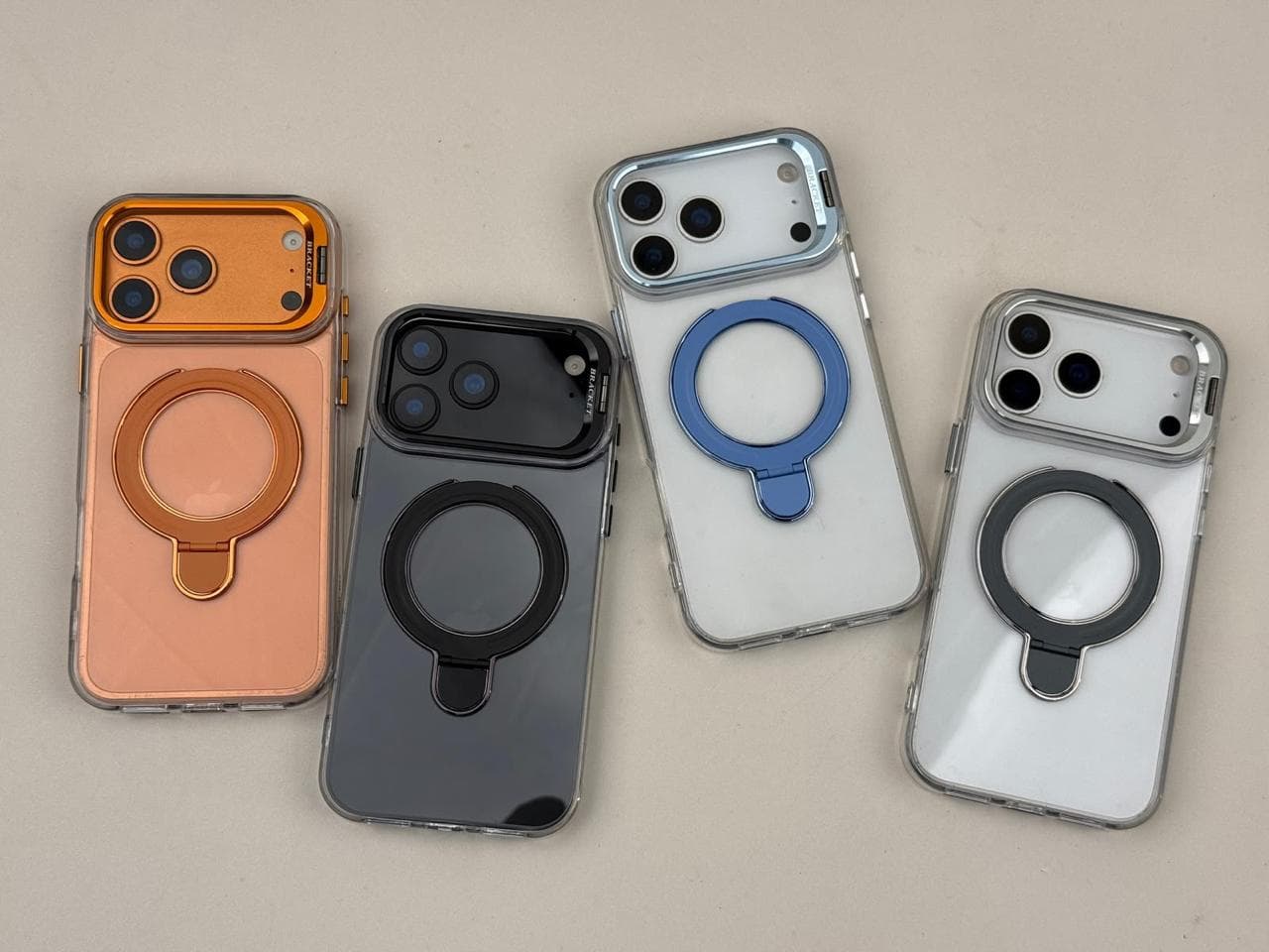 NEW SIDE SOFT BACK HARD 2 IN 1 METAL CAMERA STAND METAL MAGESAFE & STAND BOX PACKING METAL KEY — Model: IP 13