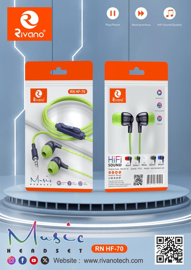 RIVANO HF-70 WIRED EARPHONE