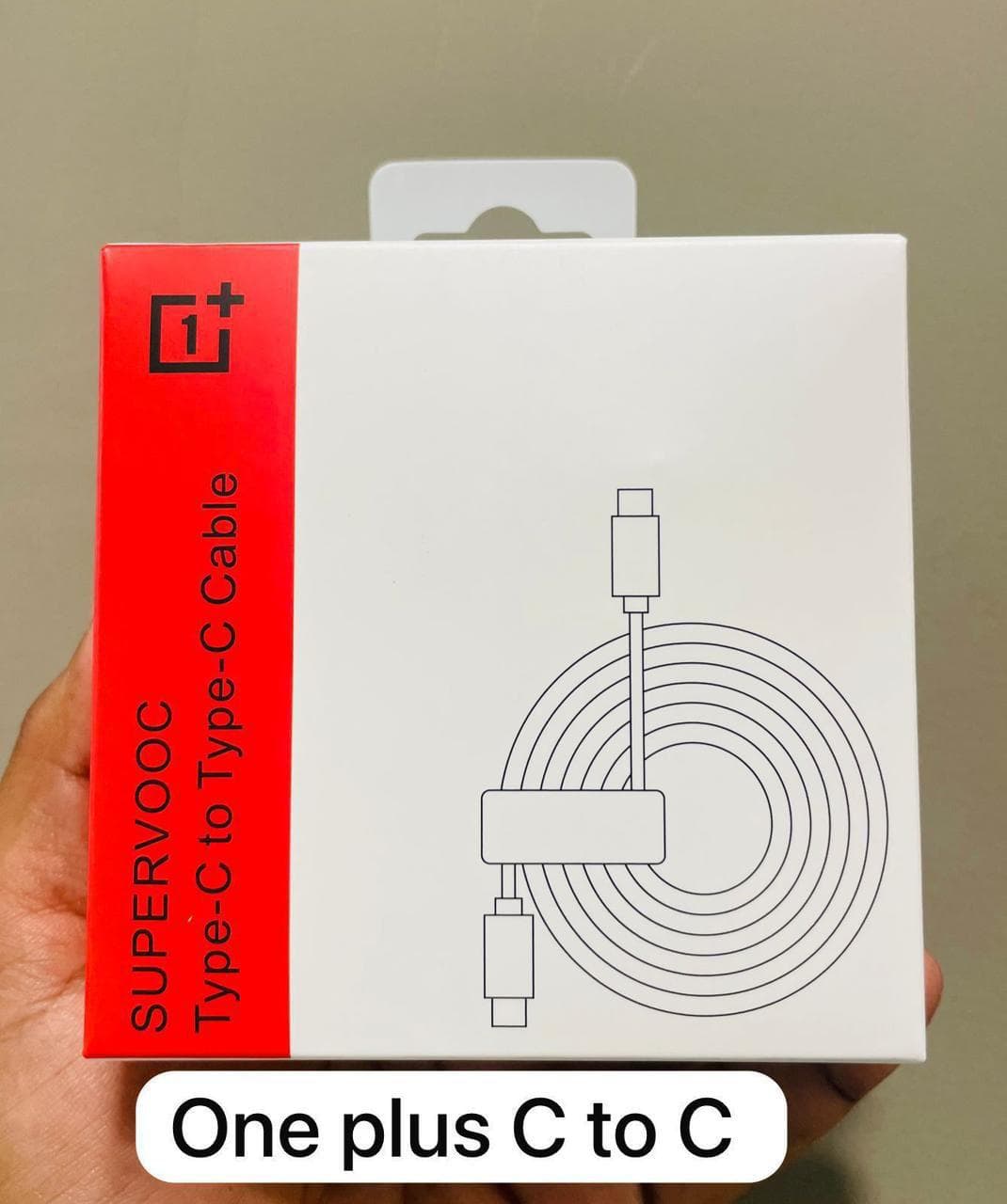 OnePlus SUPERVOOC Type-C to Type-C Cable | Fast Charging Cord – White/Red