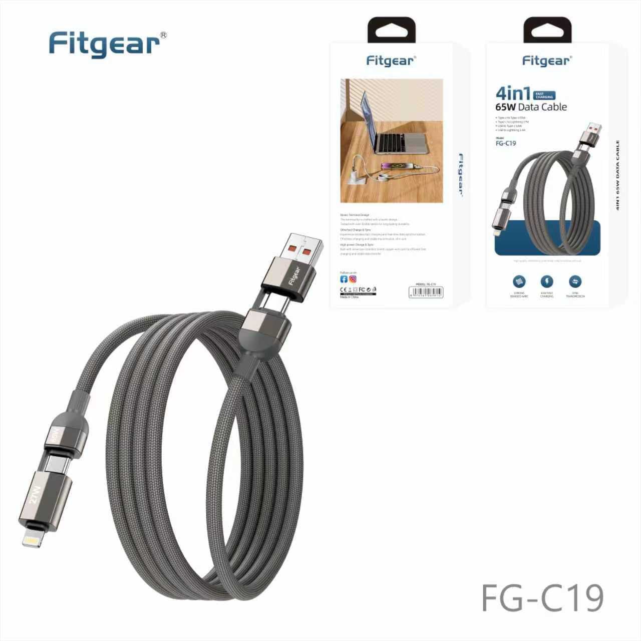 Fitgear FG-C19 4in 1 Fast charging 65W Data Cable
