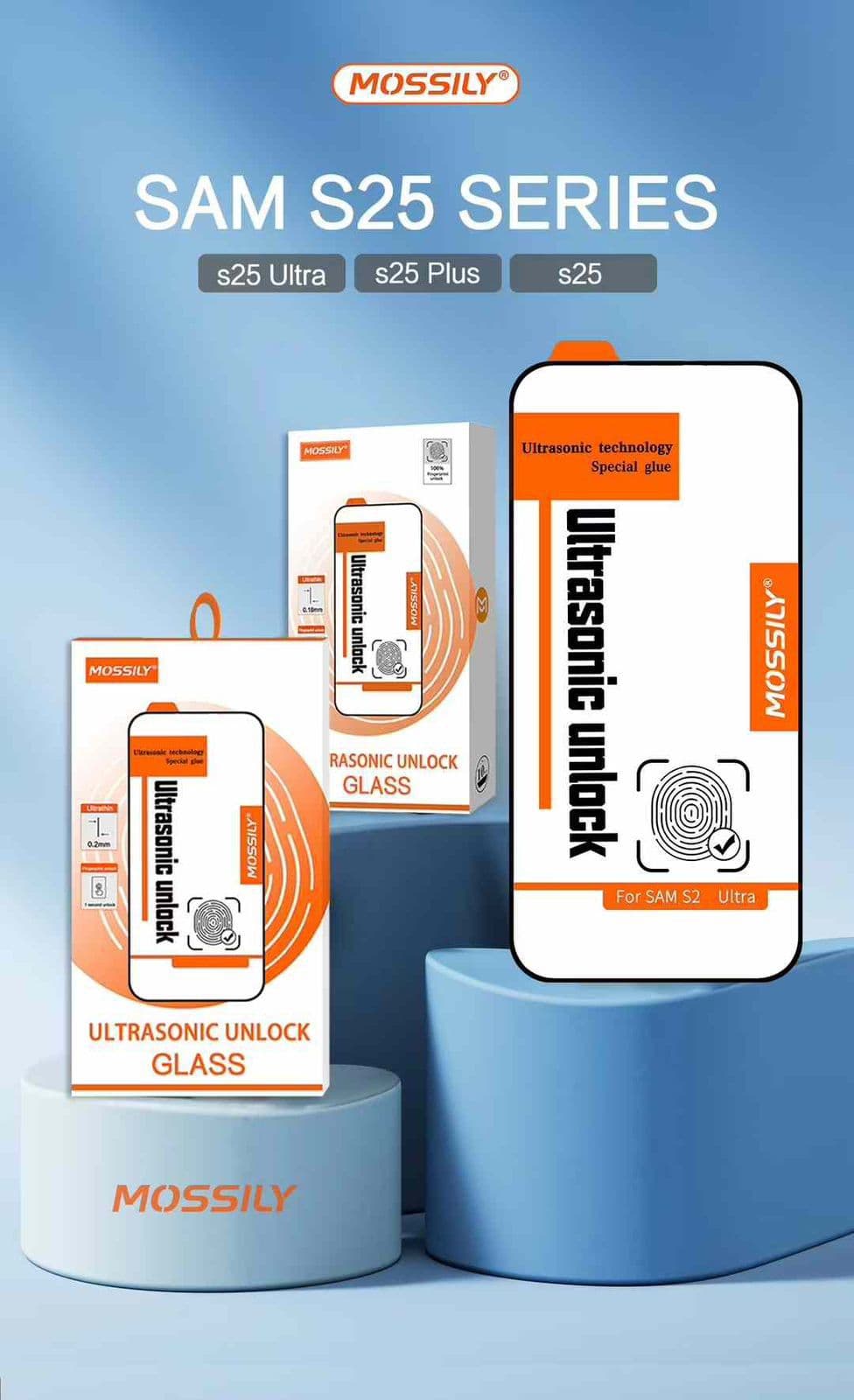 MOSSILY FINGERPRINT WORKING CLEAR 100% WORKING GLASS — Model: SAM S25 PLUS