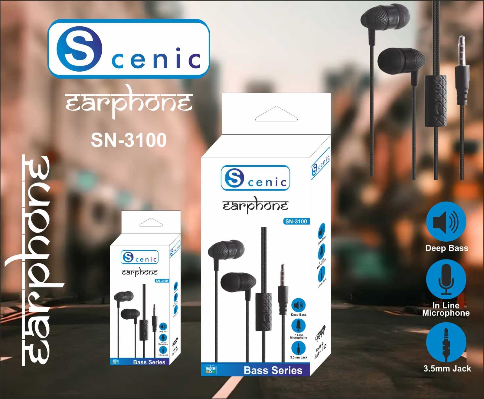SCENIC SN -3100 WIRED EARPHONE