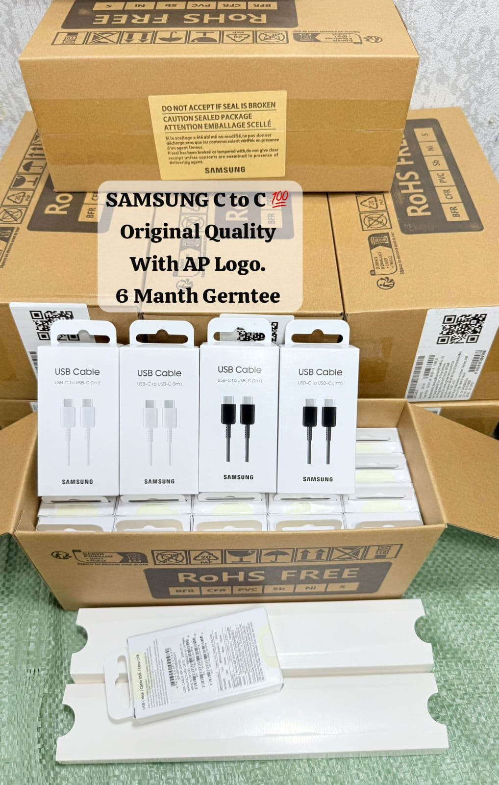 Samsung C to C 💯 Original Quality AP Logo Cable
