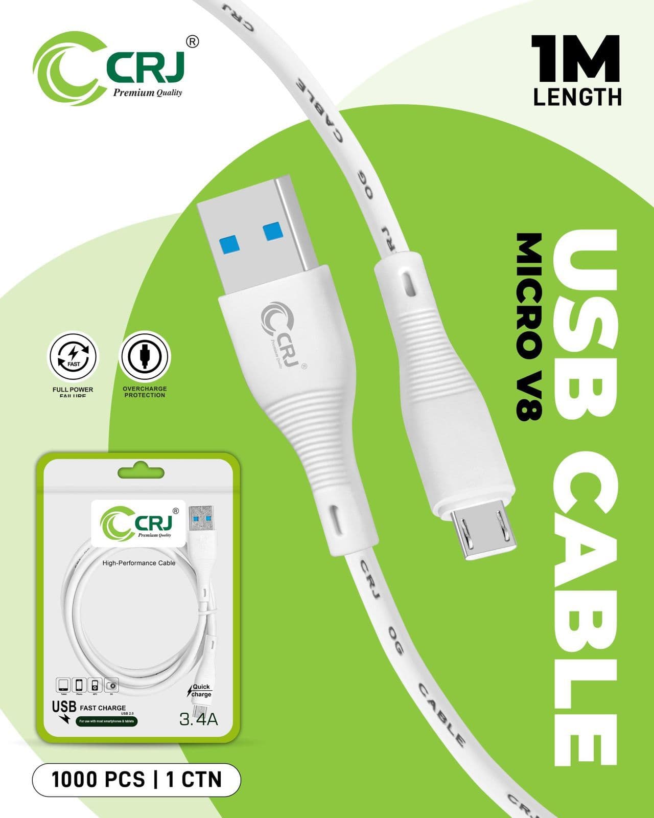 CRJ V8 FAST USB DATA CABLE PLOY PACKING