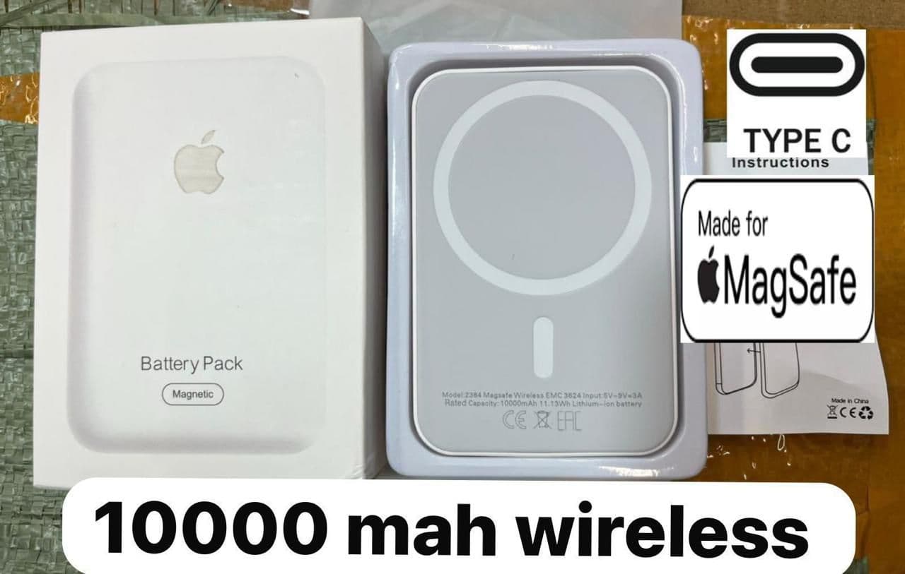 10000mAh Magnetic Wireless Power Bank – MagSafe Compatible Battery Pack for iPhone (USB-C)