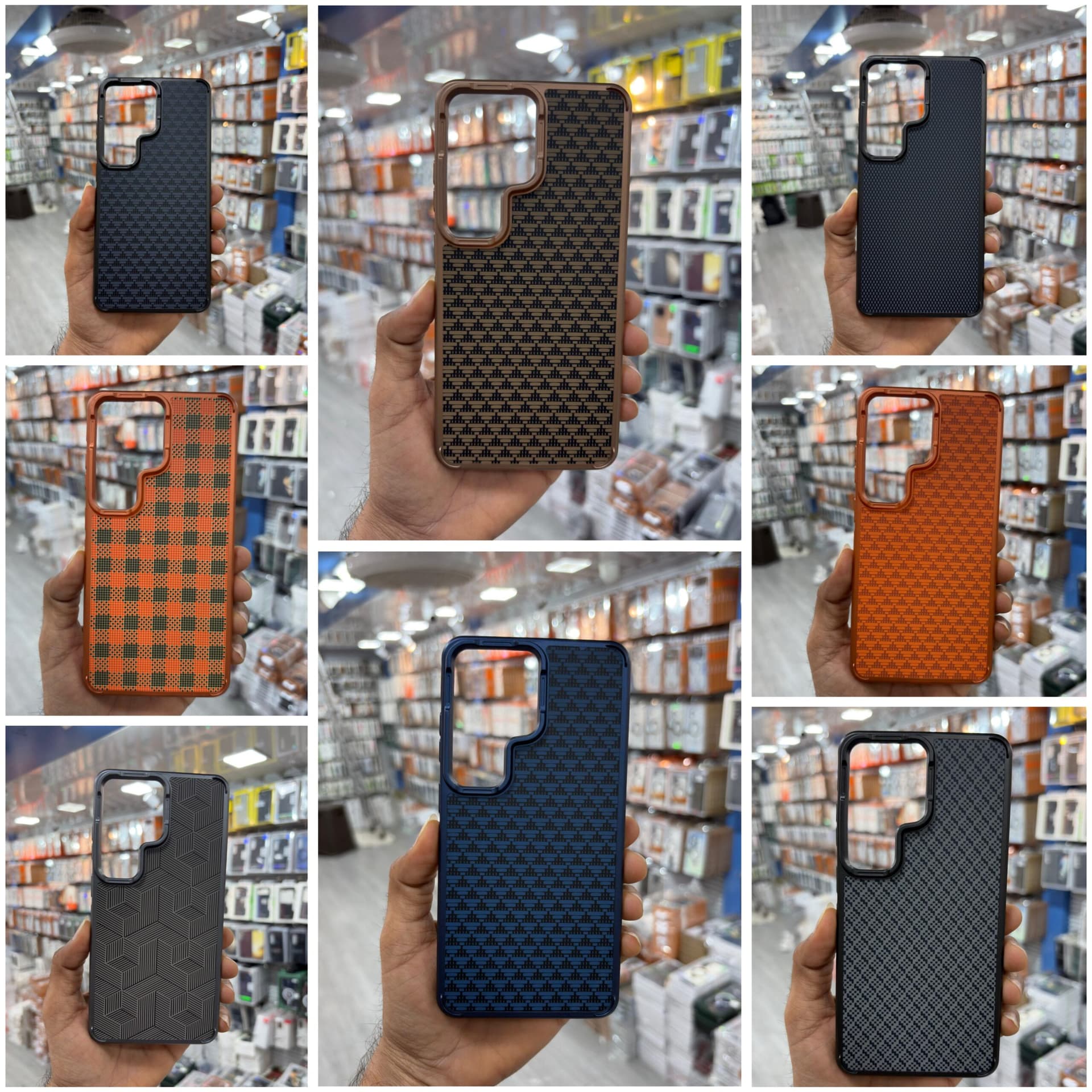 Premium Geometric Pattern Case Shockproof Slim Back Cover with Textured Grip — Model: SAM S24 ULTRA