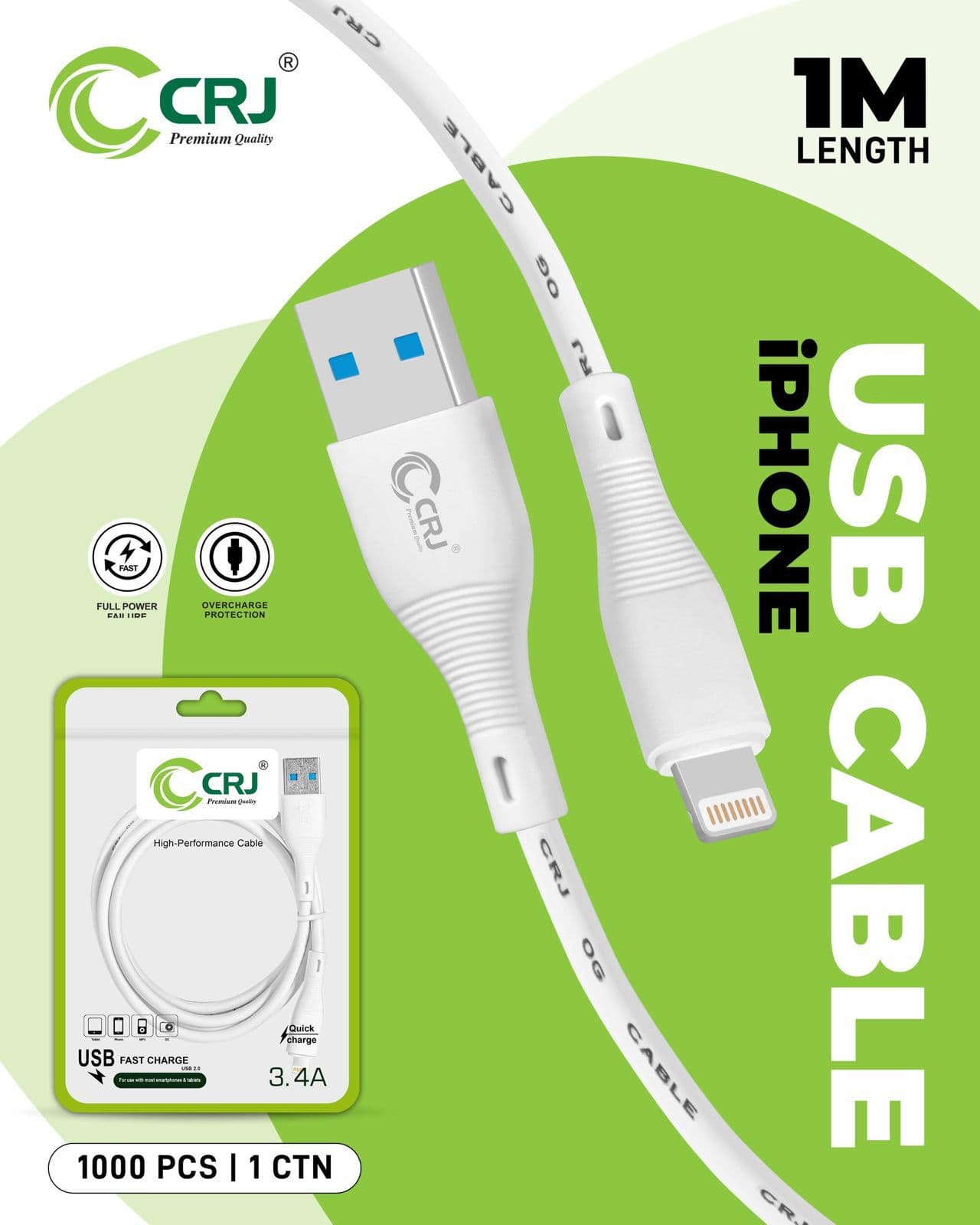 CRJ IPHONE FAST USB DATA CABLE PLOY PACKING