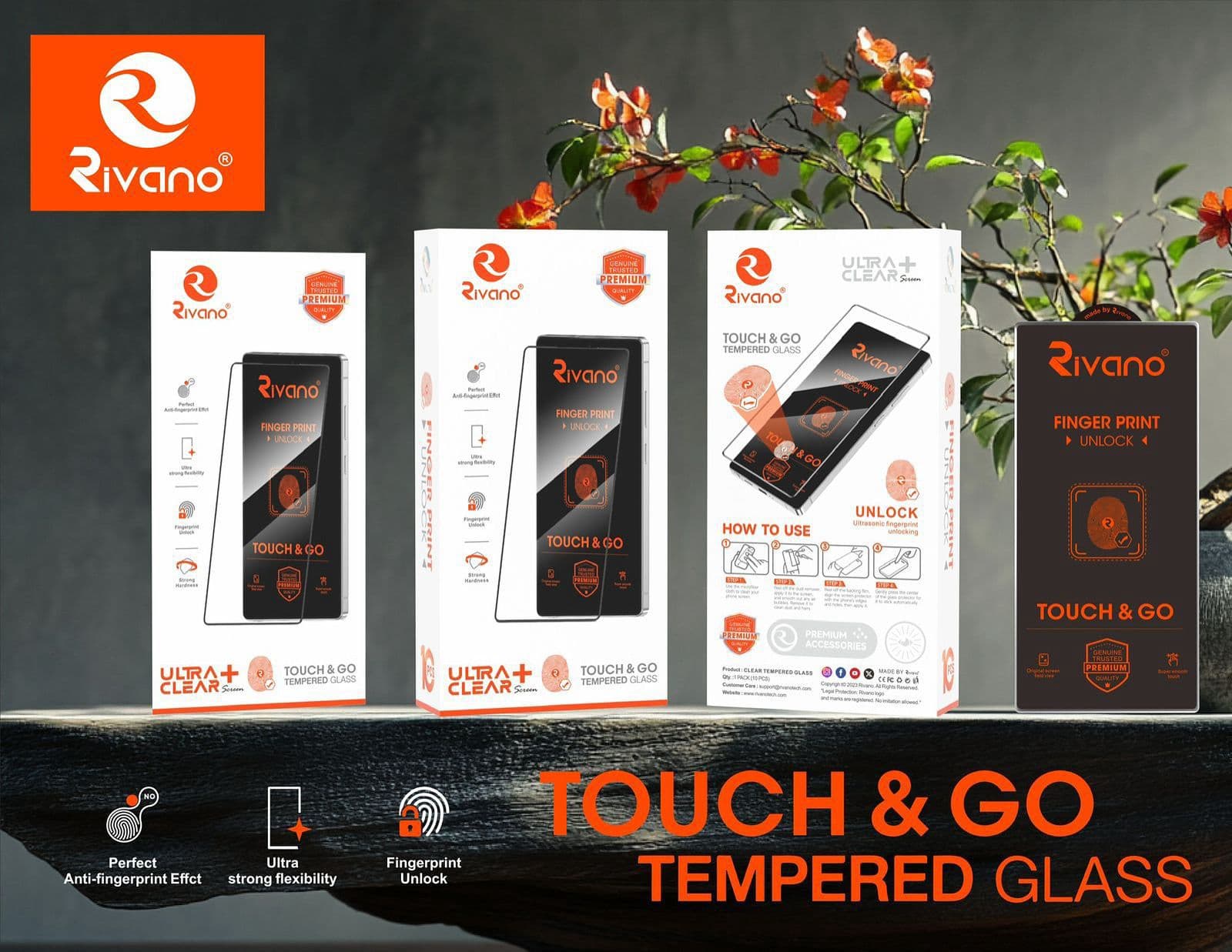 RIVANO PREMIUM QUALITY FINGER PRINT WORKING GUARANTEED UNLOCK 0.18MM THICKNESS CLEAR GLASS — Model: SAM S22