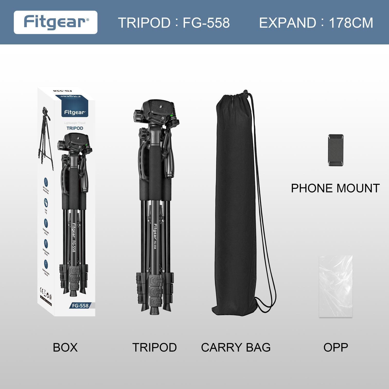 Fitgear FG-558 Tripod 5.8feet height