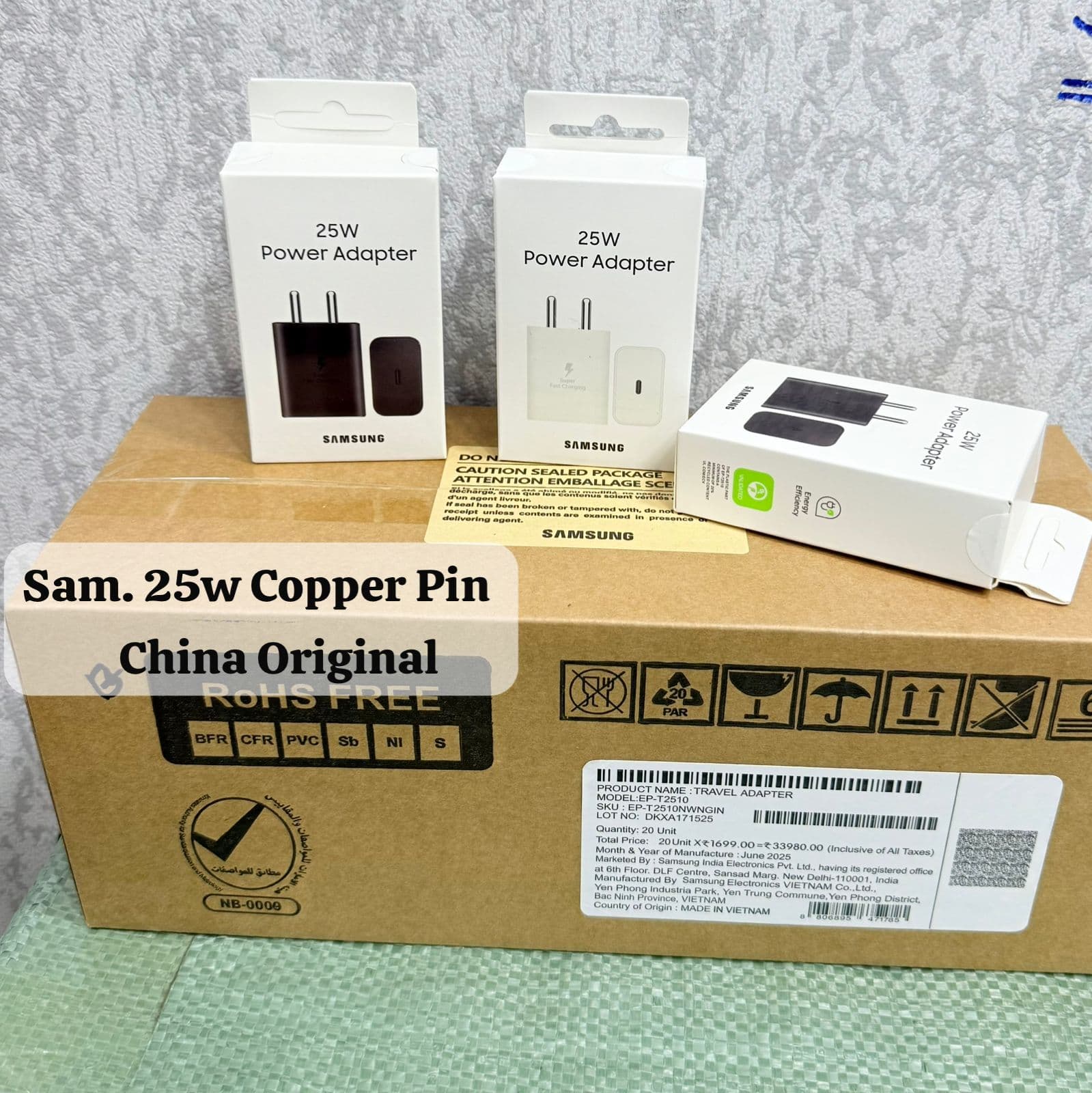 SAMSUNG 25W ADAPTER QR CODE SCENNER NEW PACKING