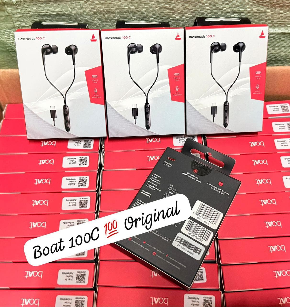 Boat 100C Type C 💯 Original H/F All Serial Number Deffrent-Deffrent Earphone