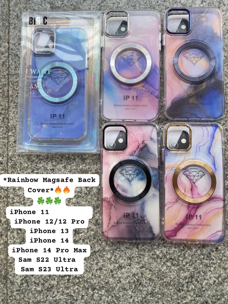 RAINBOW MAGSAFE BACK COVER — Model: IP 14 PROMAX