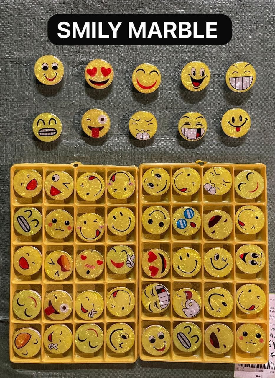 3D Smiley Face Marbles Popstands