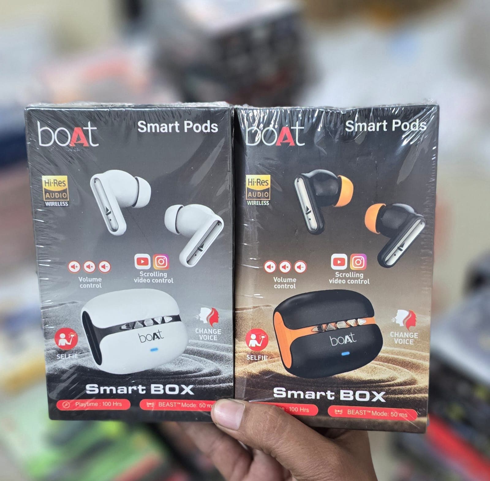 boAt Smart Pods TWS Earbuds | 100 HRS Playtime | Hi-Res Audio, BEAST Mode & Smart Box