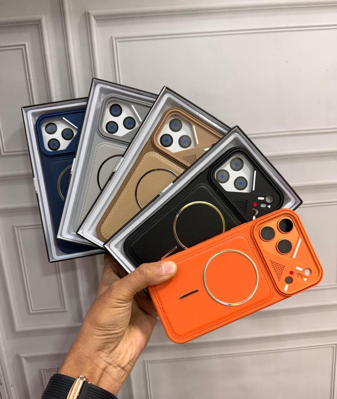 NEW IPHONE LUXURY LEATHER X FACTOR CAMERA CONTROL MAGSAFE CASE — Model: IP 15 PROMAX