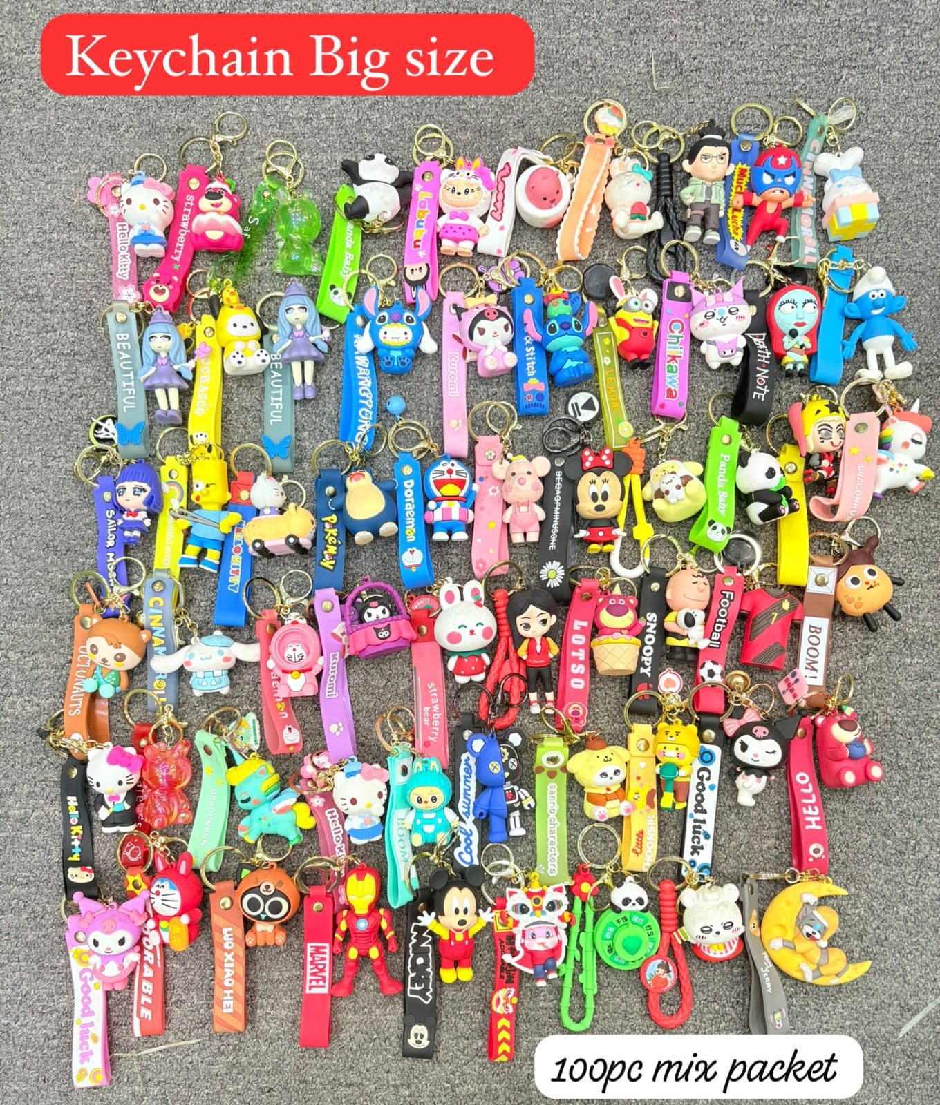 Assorted 3D Cartoon Silicone Keychain