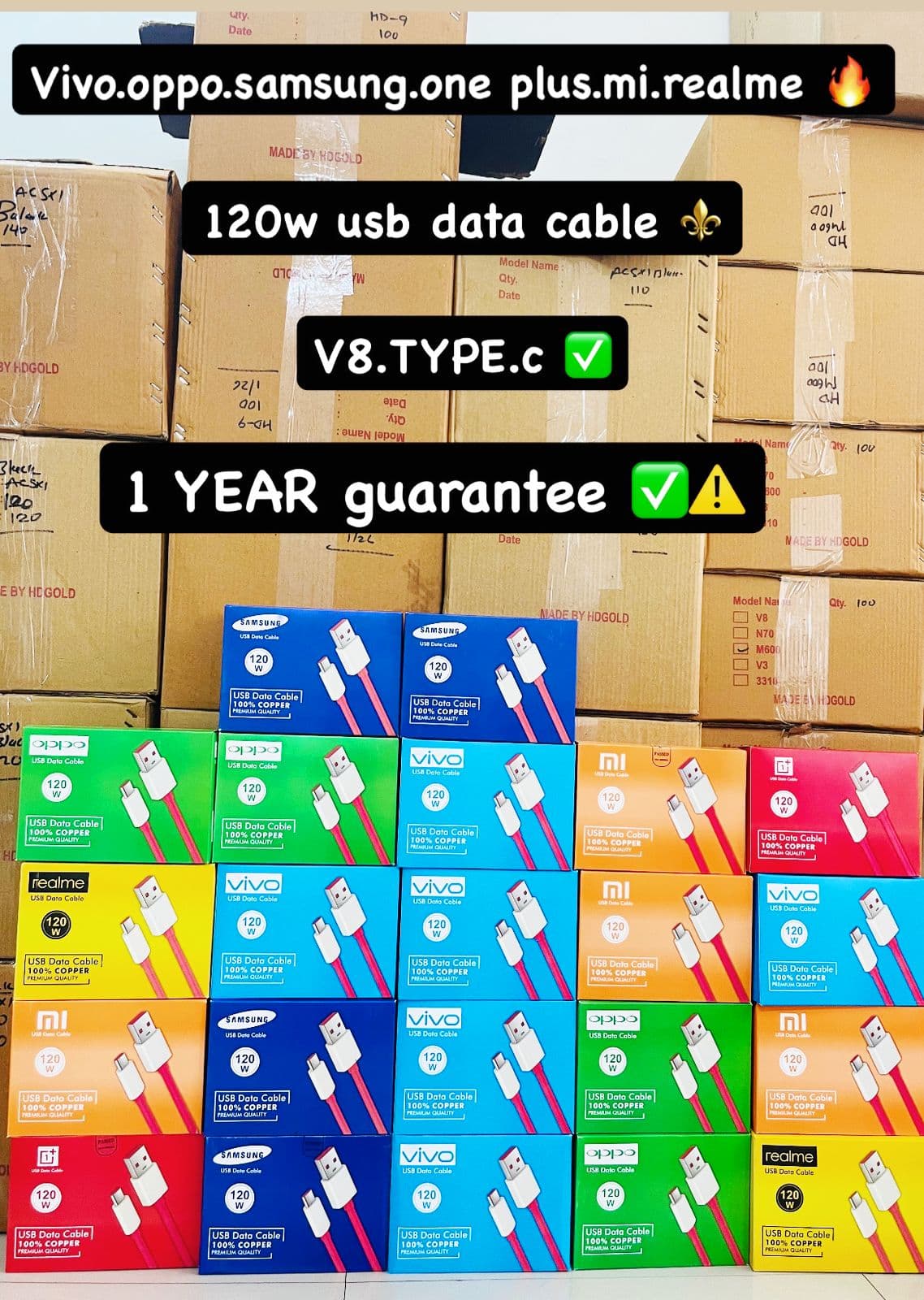 120w Fast Charging V8 Cable