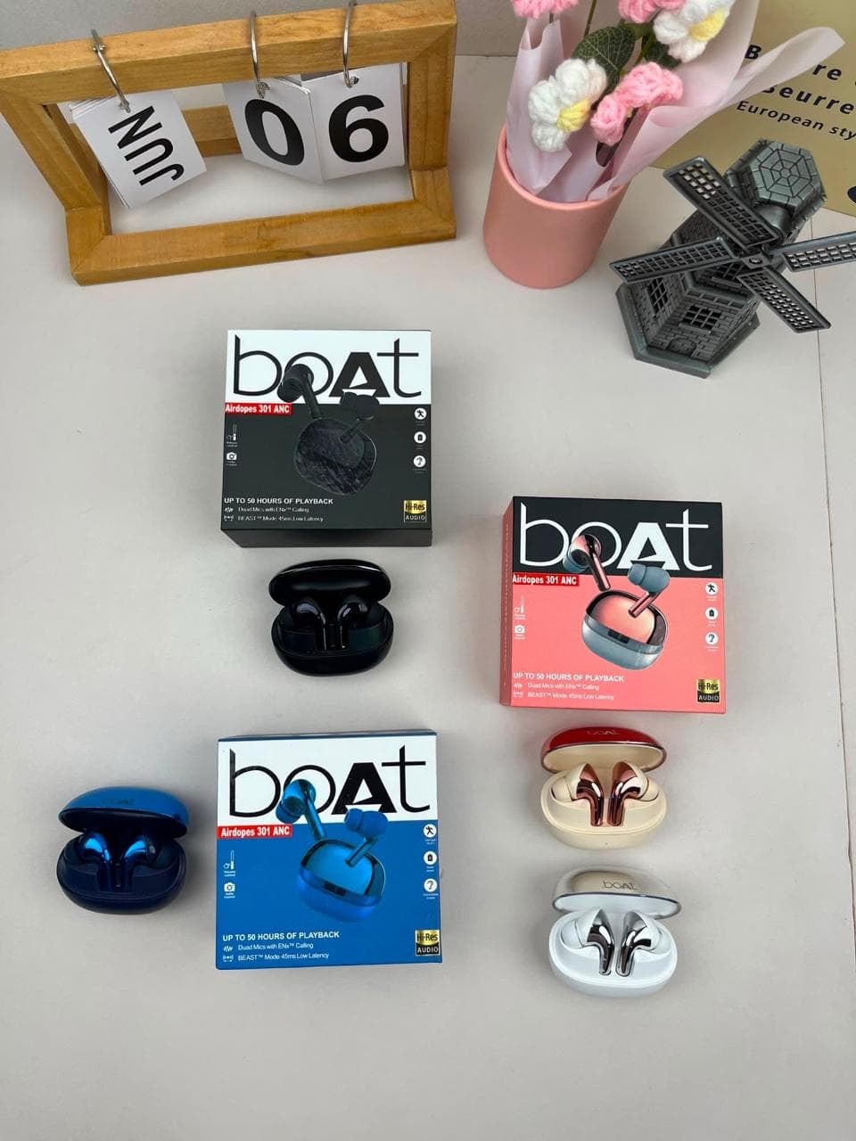 boAt Airdopes 301 ANC TWS Earbuds with Active Noise Cancellation, Hi-Res Audio & 50 Hours Playtime