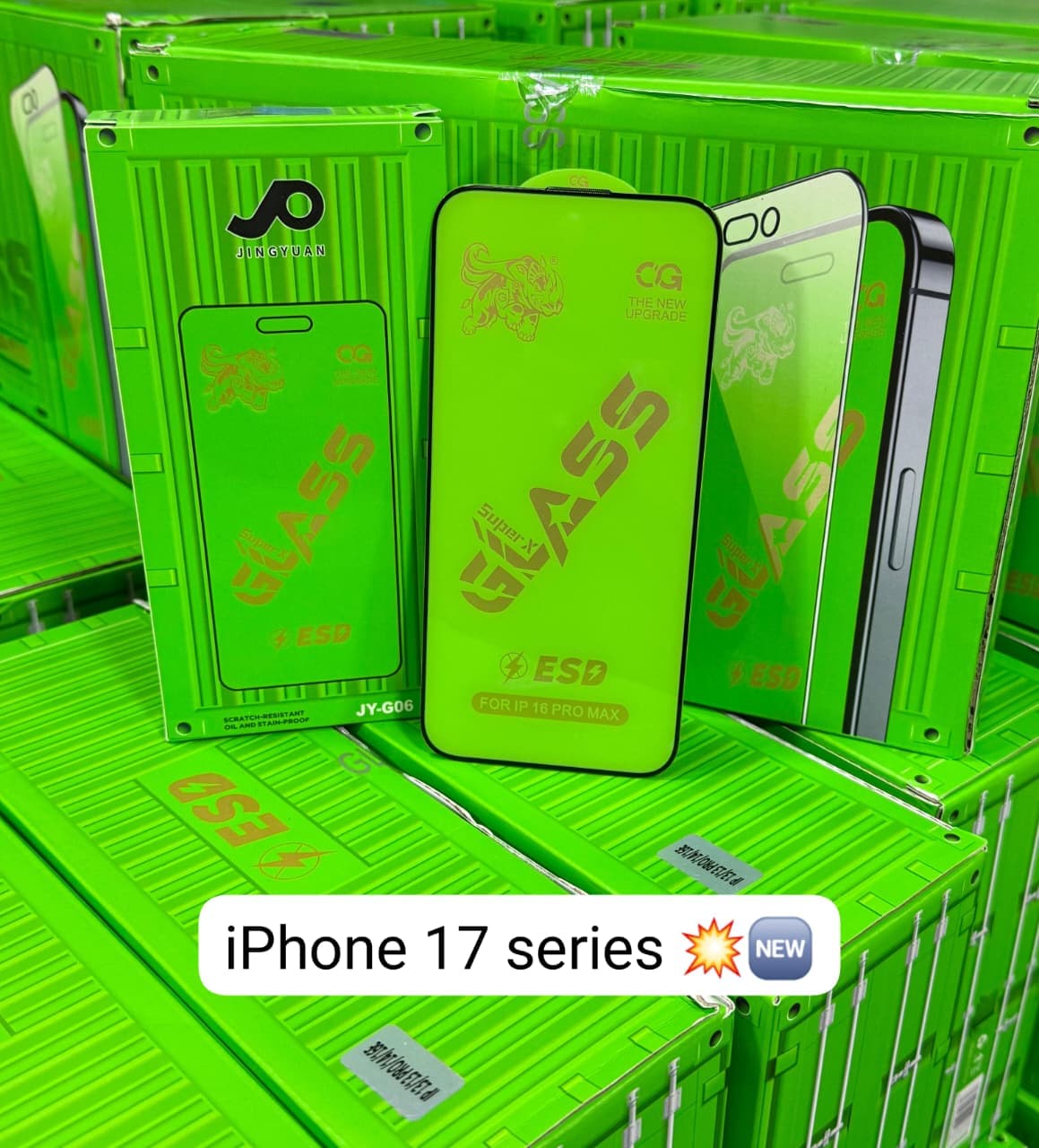 JINGYUAN CG Super-X Glass ESD Screen Protector — Model: IP 17 AIR