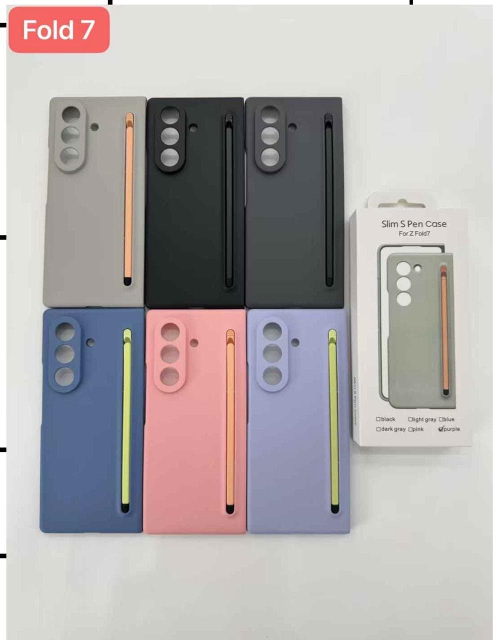 Samsung Galaxy Z Fold 7 Slim Case with S Pen Holder | Silicone Shockproof Matte Back Cover