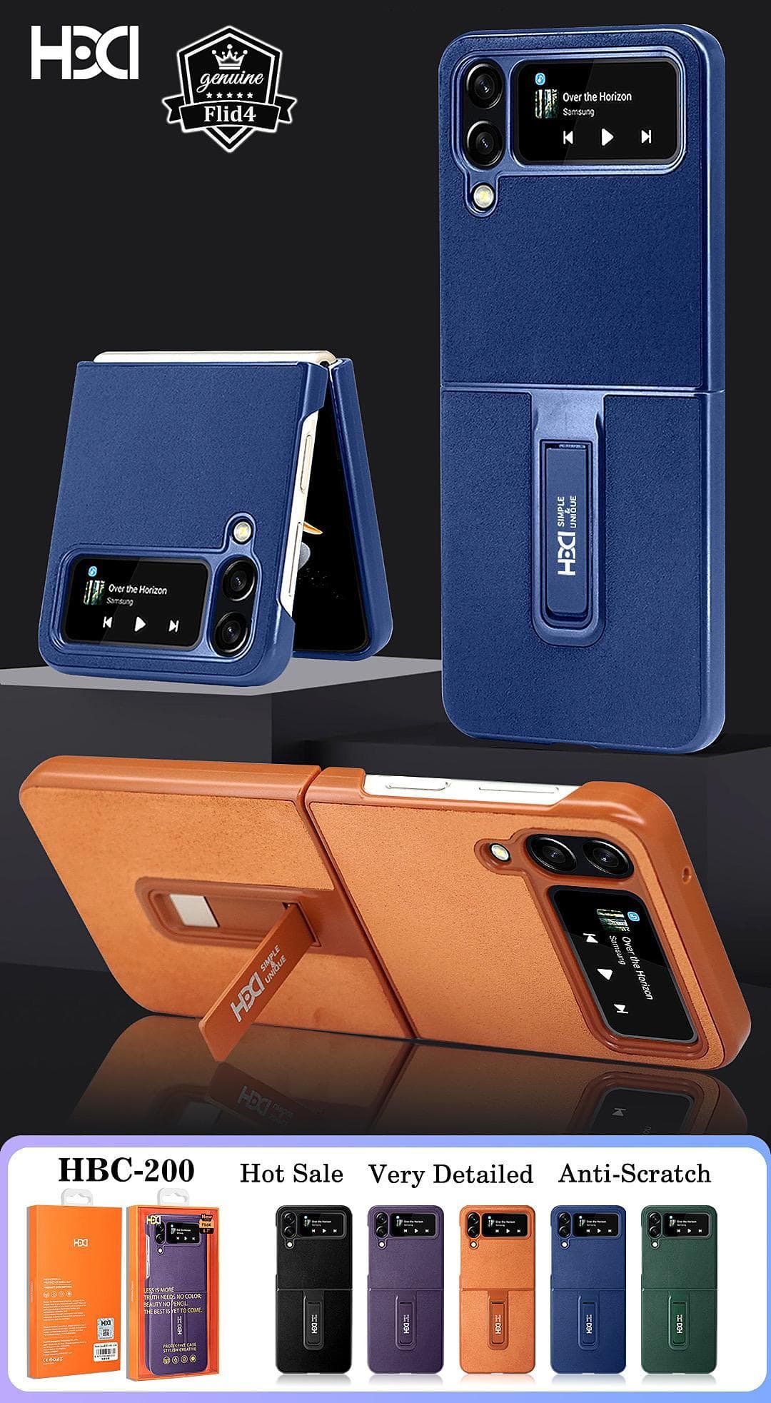 HDD PREMIUM QUALITY VELVET COATED WITH KICKSTAND MAGSAFE SUPPORT CASE — Model: SAM FLIP 4