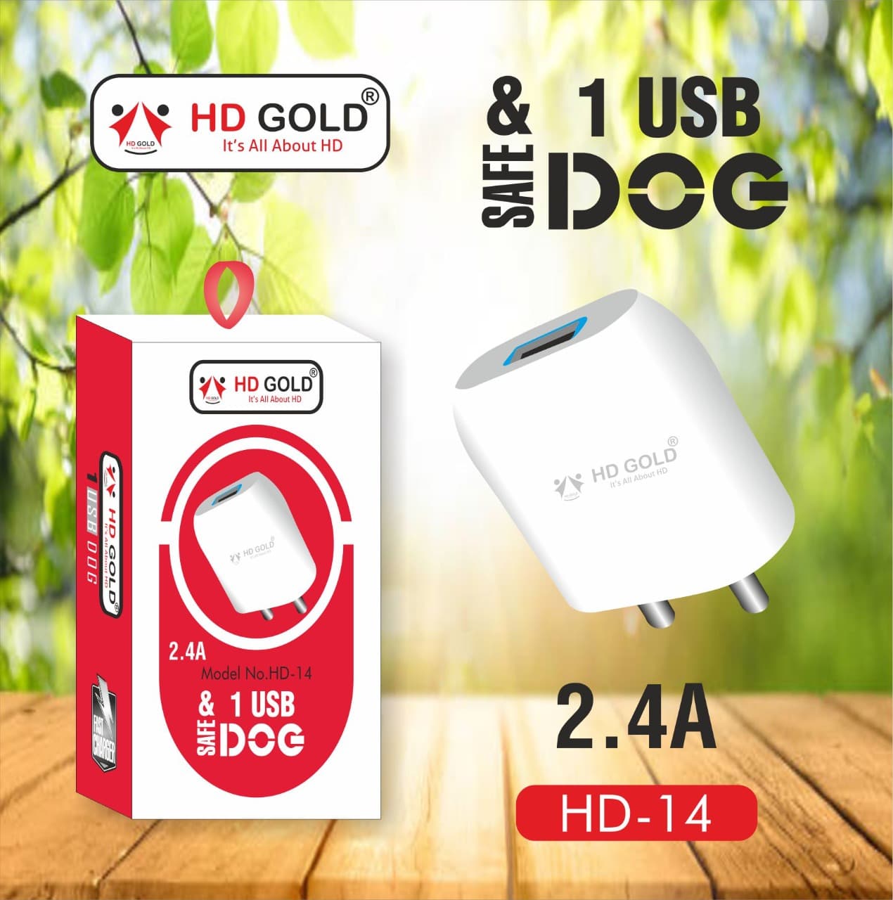 🔥 HD GOLD 2.4 A. ( HD -14) 1 USB DOCK🔥