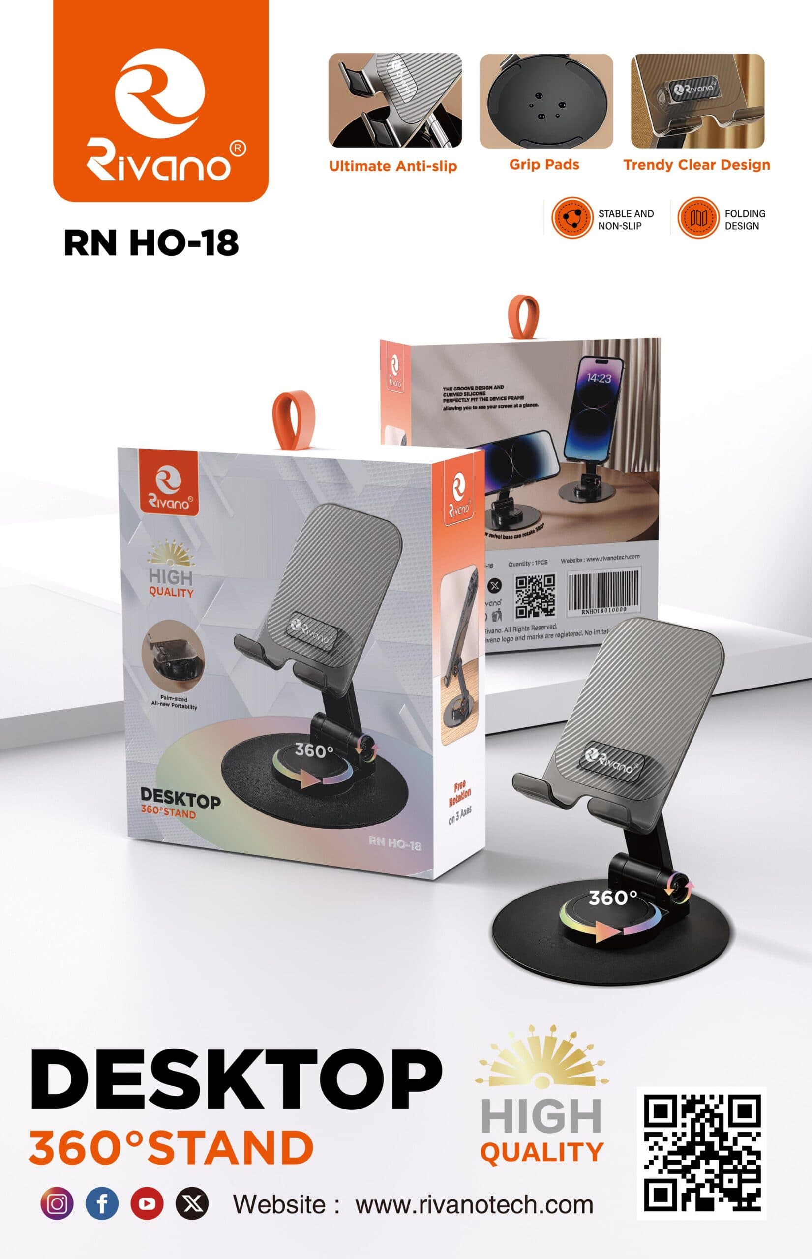 RIVANO RN HO-18 360 DESKTOP MOBILE STAND