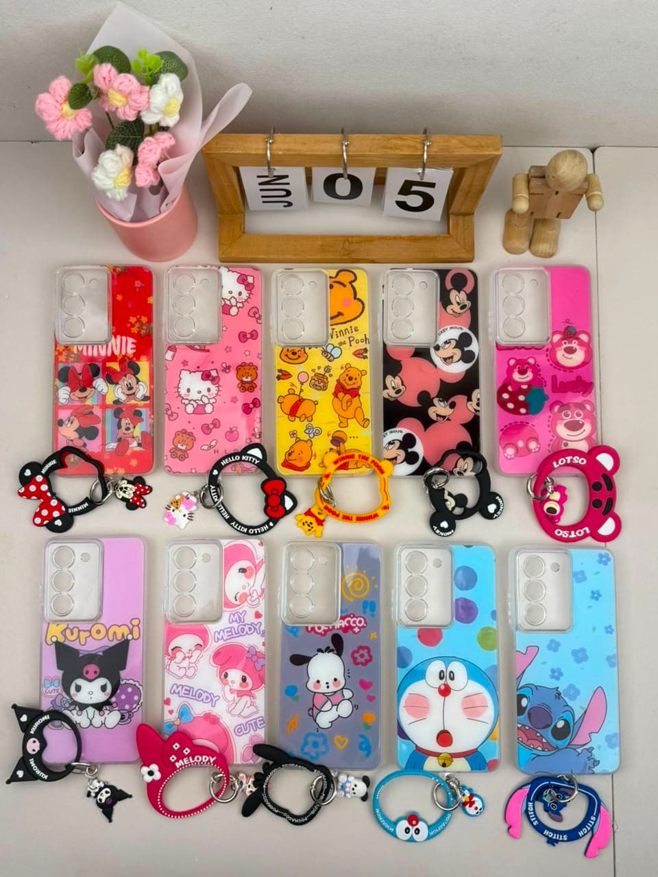 NEW MIX CARTOON PRINT WITH CHARMS CASE SHINENIG PRINT CASE SIDE GRIP&KEY GRIP WITH CARTOON NEW CHARMS CAMERA PROTECTION — Model: REALME 15