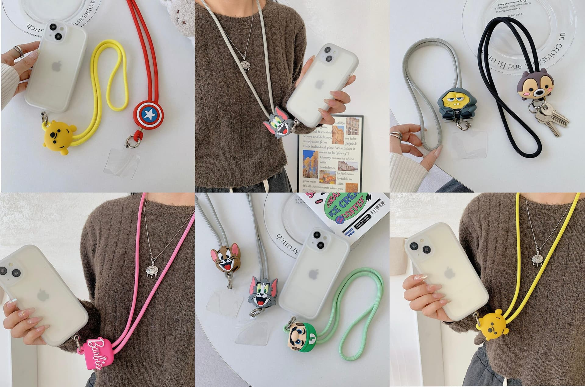 Multifunctional phone laynyard Bigger size Can carry your phone easily and wear it as a crossbody All hot cartoon designs