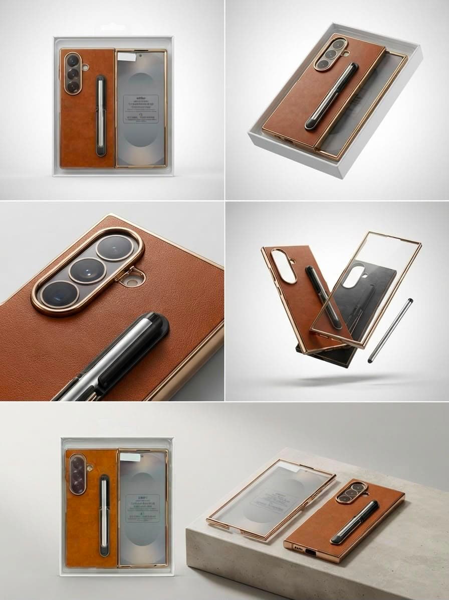 NEW PREMIUM FOLD SERIES WITH STAND&PEN INSIDE CLOTH FRONT GLASS CASE — Model: SAM FOLD 8 ULTRA