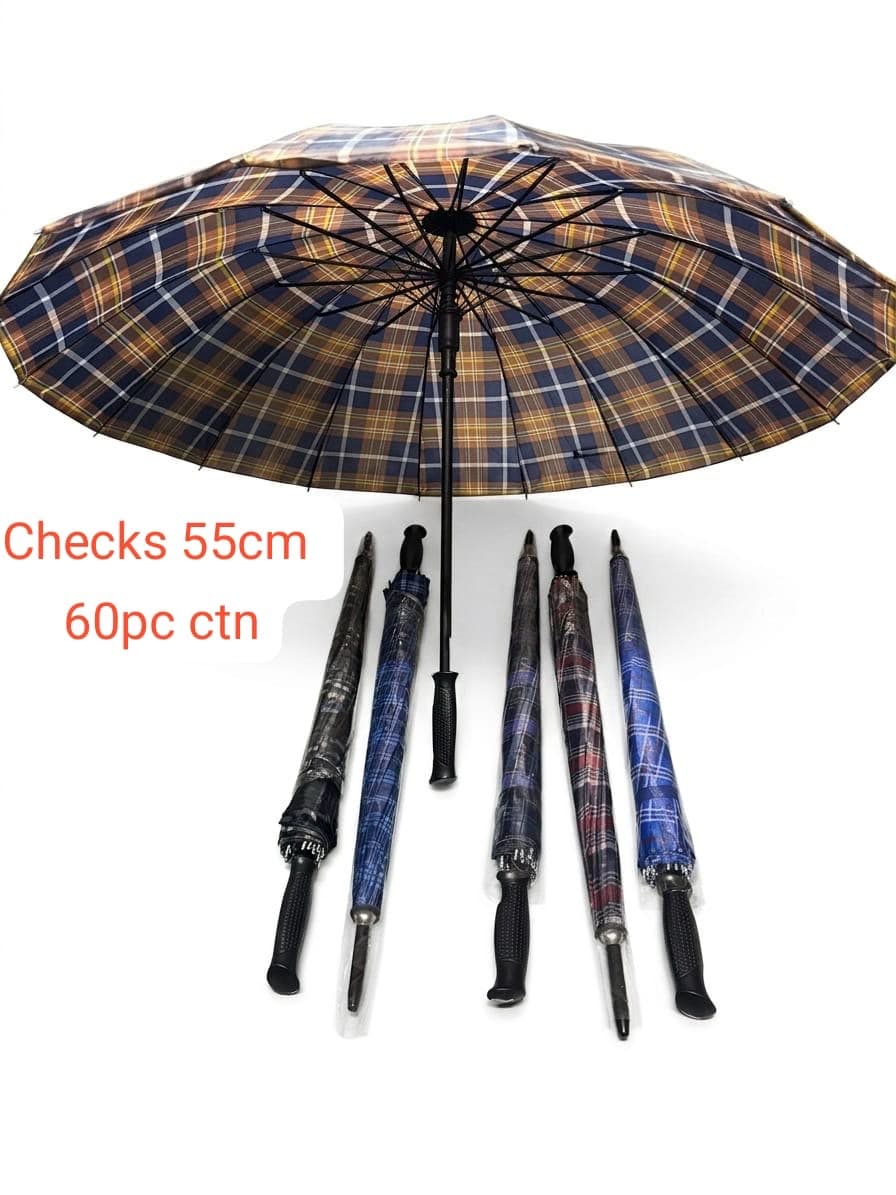 Classic Checked Long Umbrellas – 55cm,