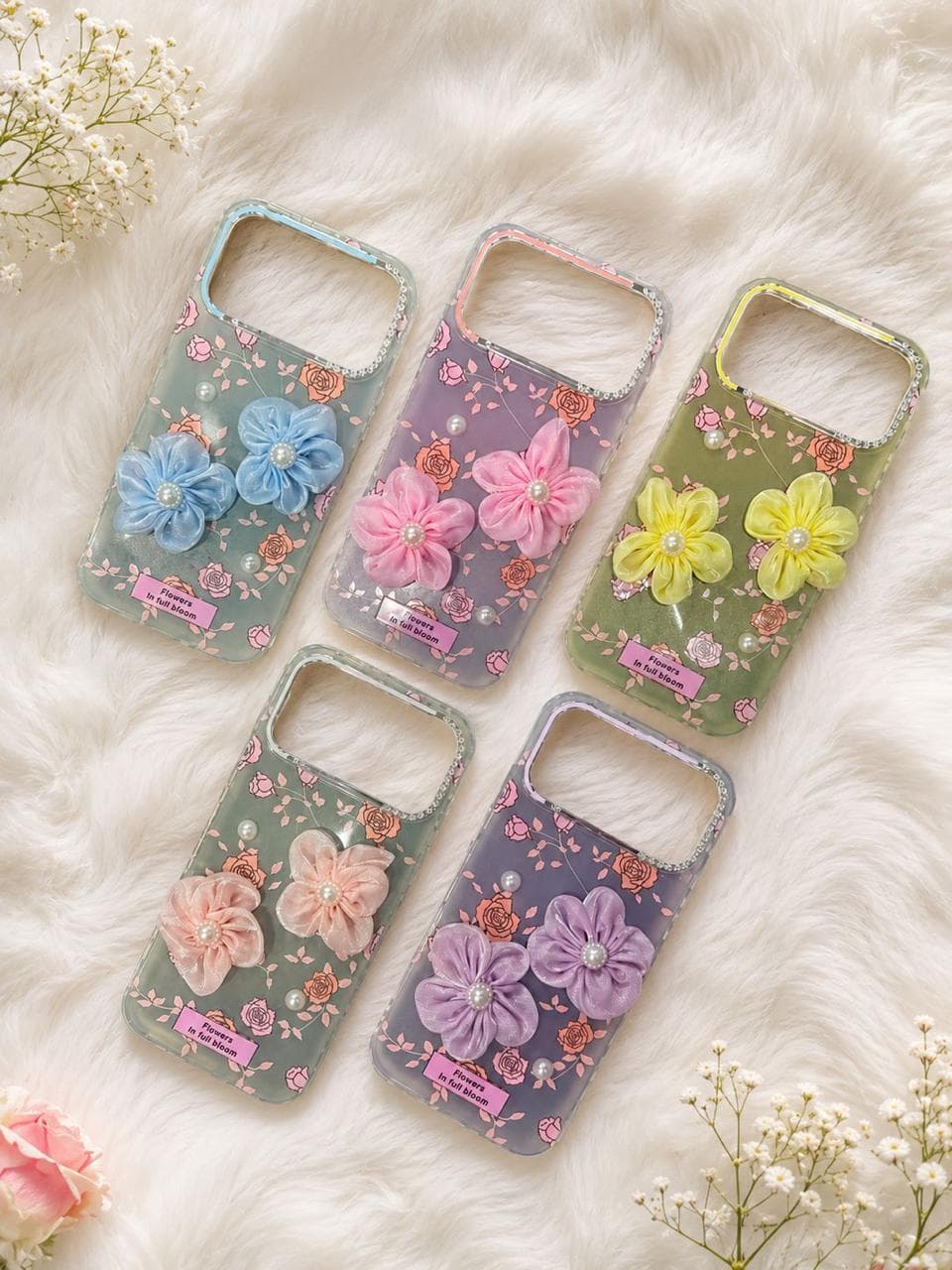 Bloom Flower with Diamond camera Ring Cover — Model: IP 14
