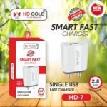 HD GOLD 2.8 AMP {HD-7} SINGLE USB FAST CHARGER AVAILABLE