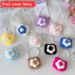 Handmade Fancy Crochet Airpod Cases with Flower Design and Pearl Handle"