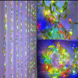 Hanging Leaf Garland LED Lights - Natural Look Wall & Window Decoration