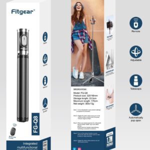 Fitgear FG-Q8 selfie selfie stick with tripod premium remote operate