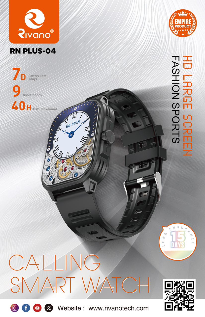 Rivano RN PLUS-04 Bluetooth Calling Smart Watch with 2.01" HD Display, 7-Day Battery, and 9 Sports Modes - Image 2