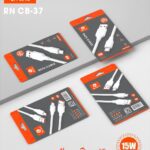 Rivano RN CB-37 USB to Type-C Fast Charger Cable | 15W 2.4A Power Delivery | 1-Meter Length | High-Speed Sync & Charge | White