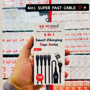 HD GOLD HD-111 6-in-1 Super Fast Charging Data Cable