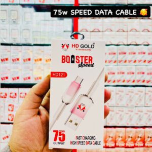 HD GOLD HD-121 75W Type C Fast Charging Data Cable – High Speed Micro USB Cable with 1 Year Guarantee