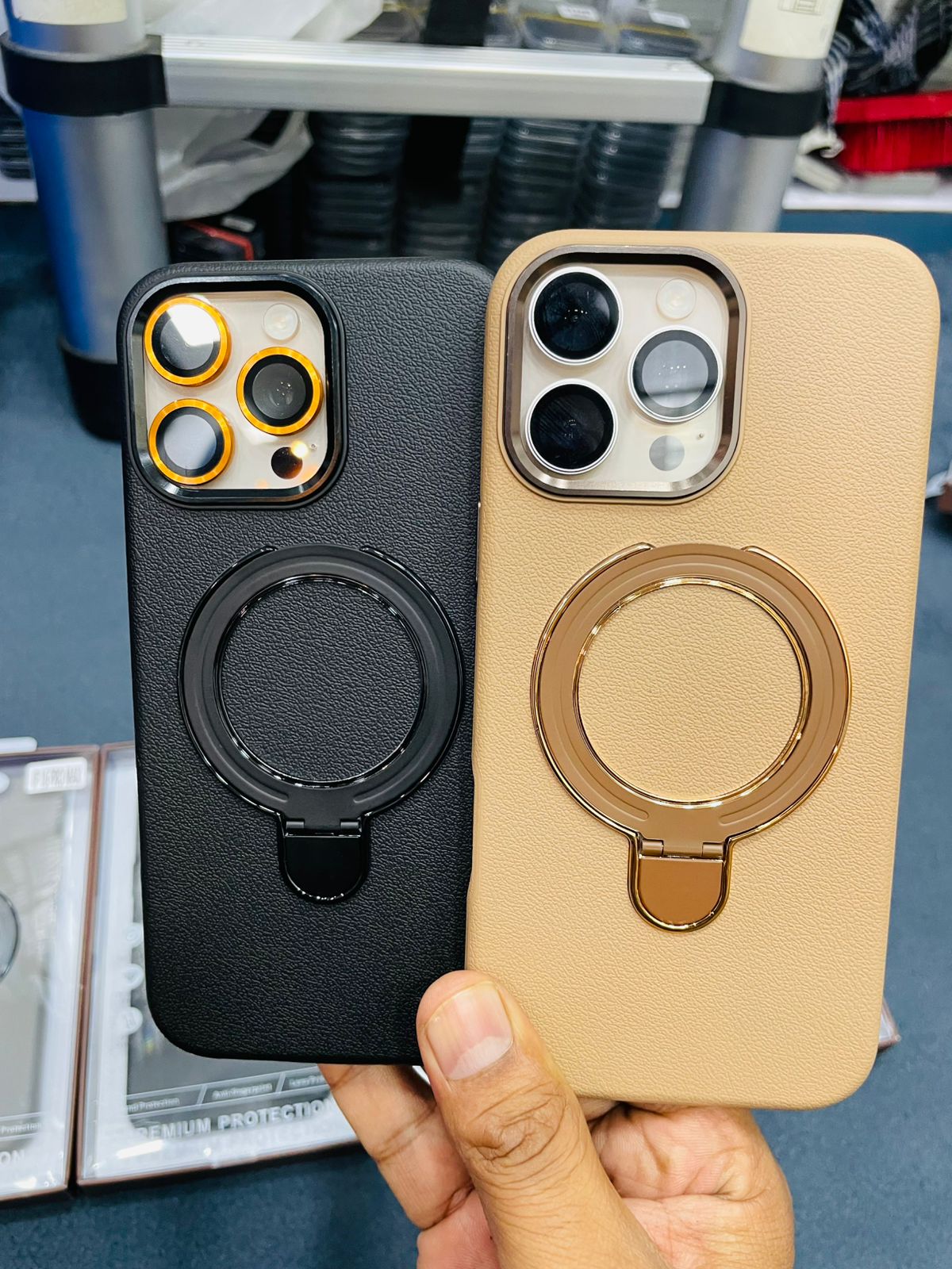 OG LEATHER FINISH CASE WITH MAGSAFE STAND 100% MAGSAFE WORKING INSIDE CLOTH