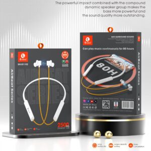 Rivano RN BT-102 AirBeat Series Wireless Neckband – 80 Hours Playtime, HiFi Surround Sound, & Magnetic Earbuds