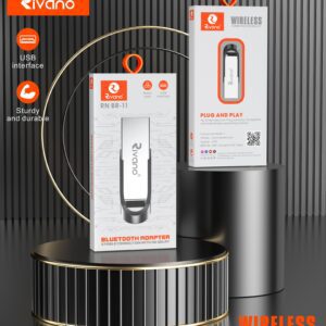Rivano RN BR-11 Bluetooth Adapter – USB Wireless Receiver with Metal Case, Plug & Play, Stable No-Delay Connection