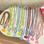 Braided Rope Phone Lanyard with Smiley Flower Charm – Universal Crossbody Neck Strap for iPhone & Android